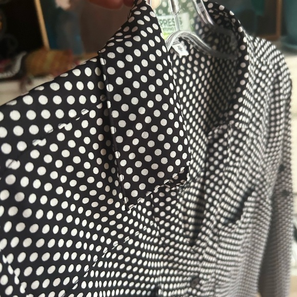 Classic Y2K Black and White Polka Dot Men's Shirt XS - Picture 10 of 16